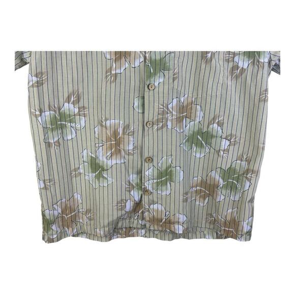 Kennington California Mens Hawaiian Shirt Large Tan Floral Camp Club Vintage - Picture 3 of 11